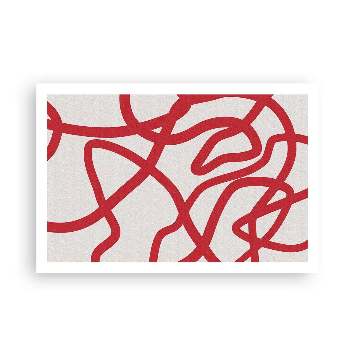 Plakat - Czerwono na białym - 91x61 cm
