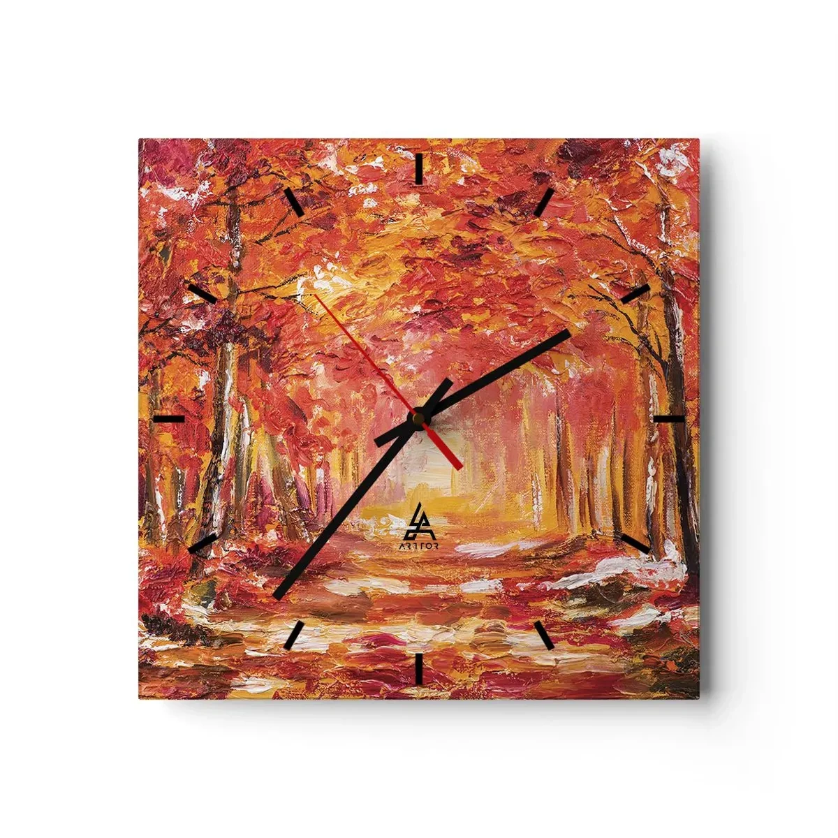 Zegar ścienny - Miedziany las - 40x40 cm