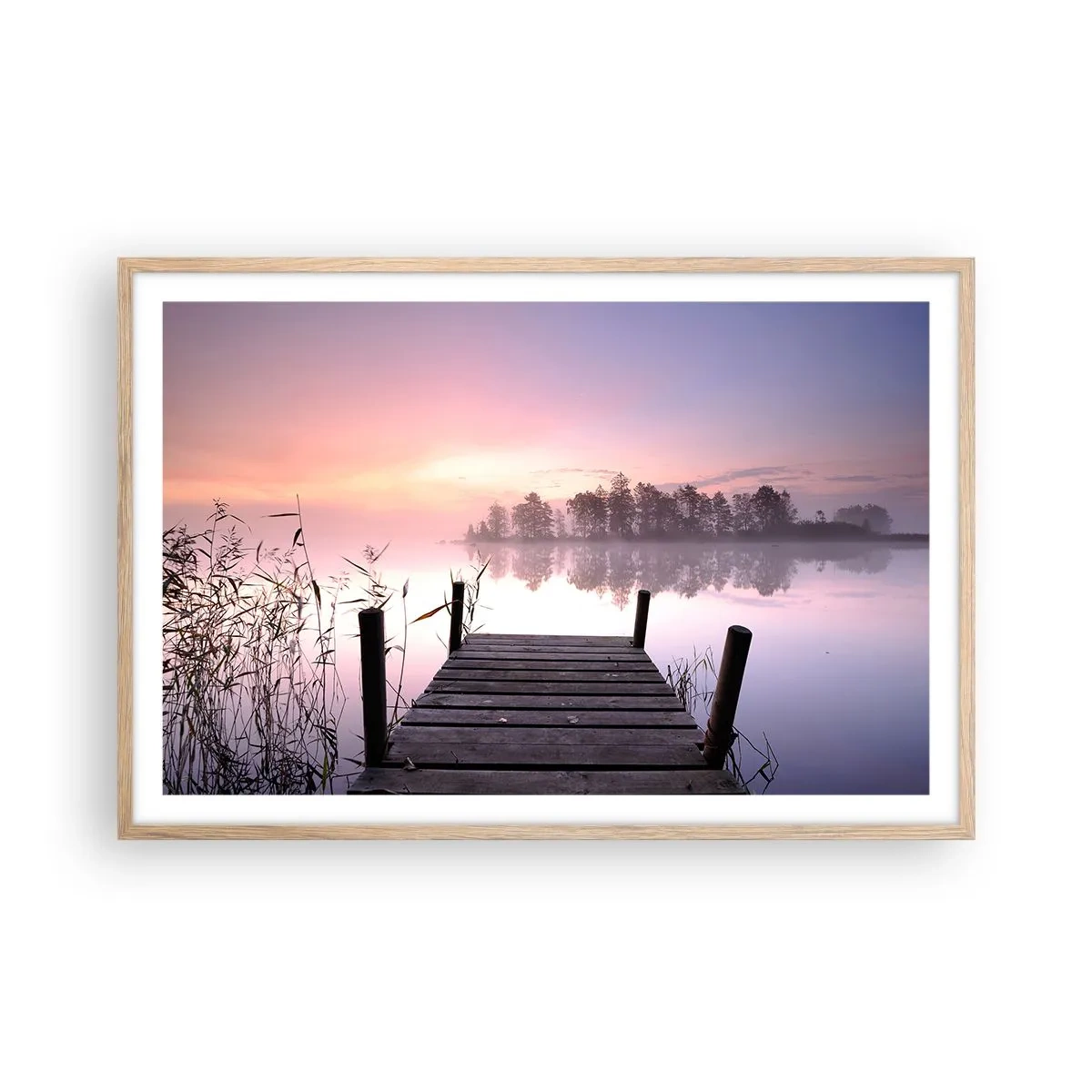 Plakat w ramie jasny dąb - Z liliowej mgły... - 91x61 cm