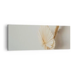 Obraz na płótnie - Suszone liście palmowe w minimalistycznej aranżacji - 140x50cm - Gdy potrzebne ukojenie - Nowoczesna dekoracja ścienna do salonu i sypialni ARTTOR