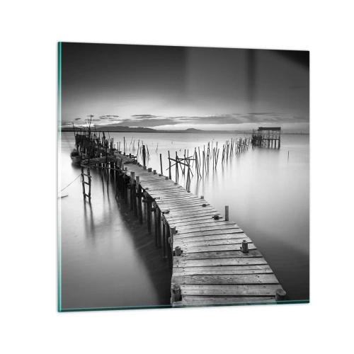 Obraz na szkle - Spokój zapomnianego brzegu - 40x40 cm