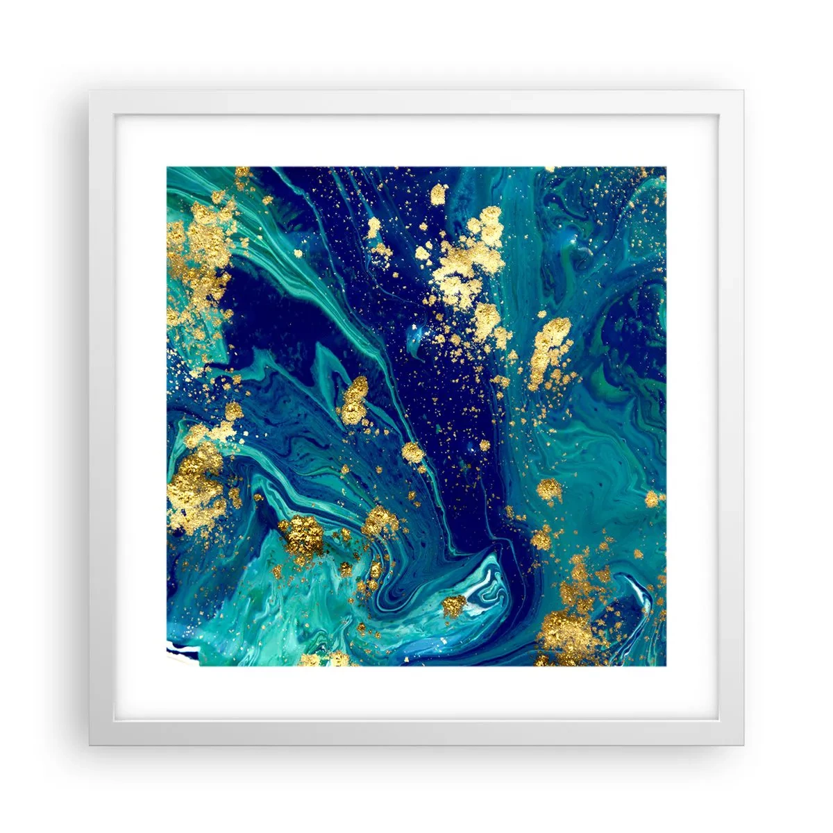 Plakat w białej ramie - Płatki słońca  - 40x40 cm