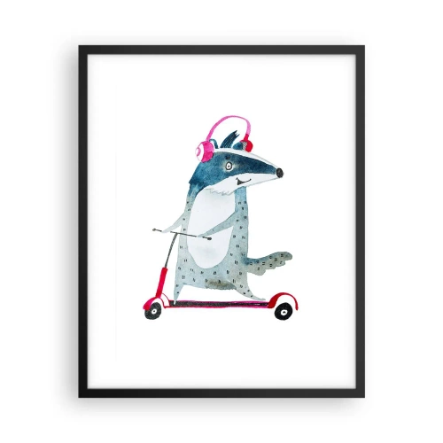 Plakat w czarnej ramie - Borsucze radości - 40x50 cm