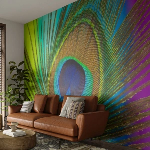 Fototapeta Premium Canvas - Oko w oko - Abstrakcja, Pawie Pióro, Sztuka - 400x280 cm