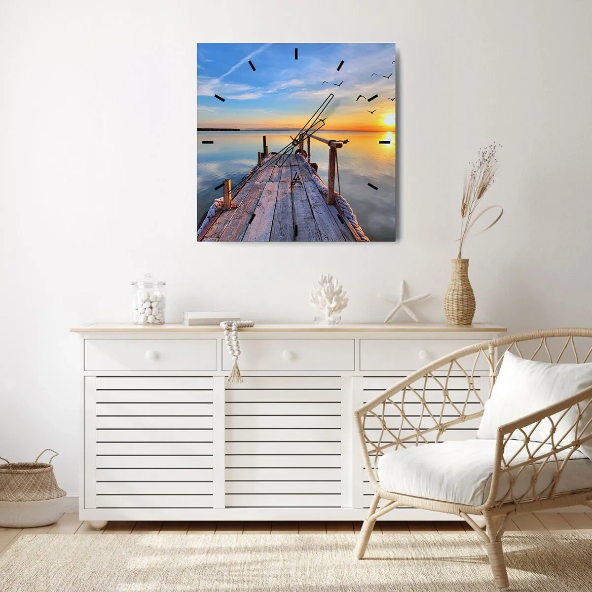 Zegar ścienny - Iść przed siebie ku słońcu - 30x30 cm