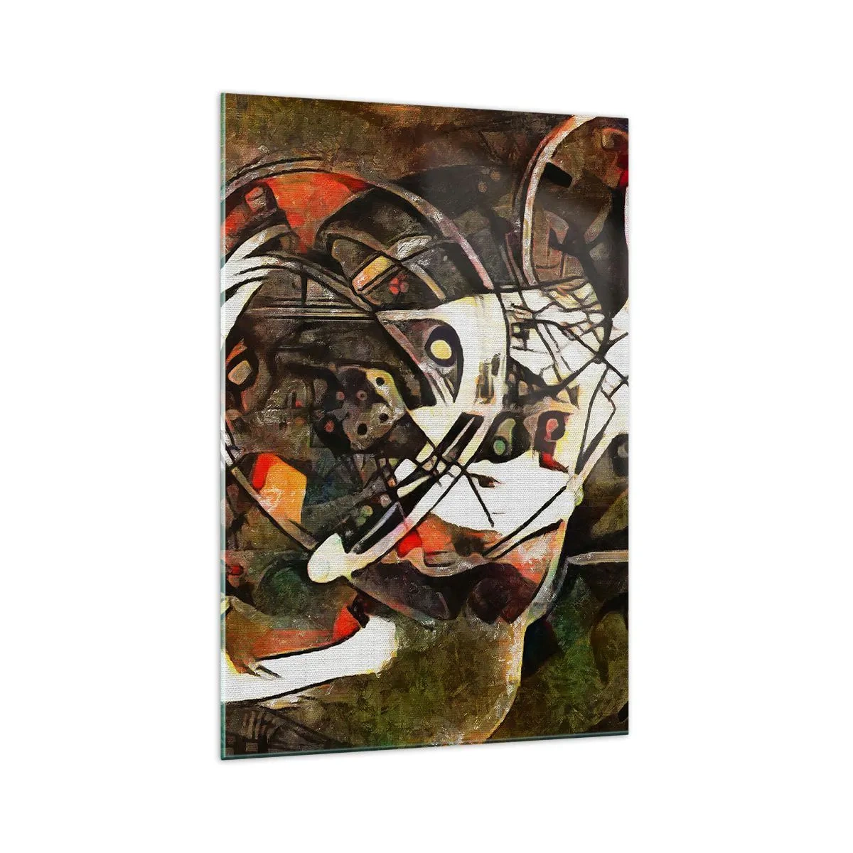 Obraz na szkle - Ekspresyjna abstrakcja w ciemnej tonacji z dynamicznymi liniami - 70x100cm - Słyszysz ruch? - Nowoczesna dekoracja ścienna do salonu i sypialni ARTTOR