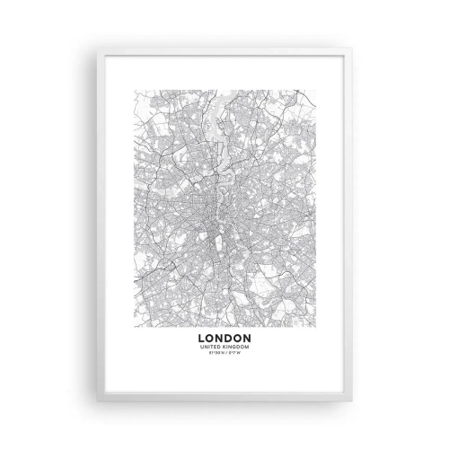 Plakat w białej ramie - Mapa londyńskiego labiryntu - 50x70 cm