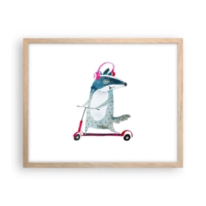 Plakat w ramie jasny dąb - Borsucze radości - 50x40 cm