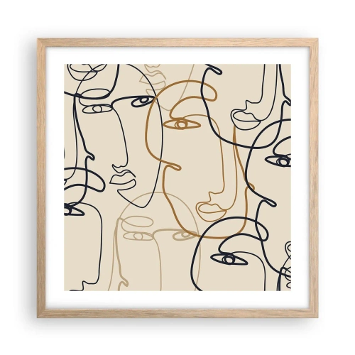 Plakat w ramie jasny dąb - Portret zwielokrotniony - 50x50 cm