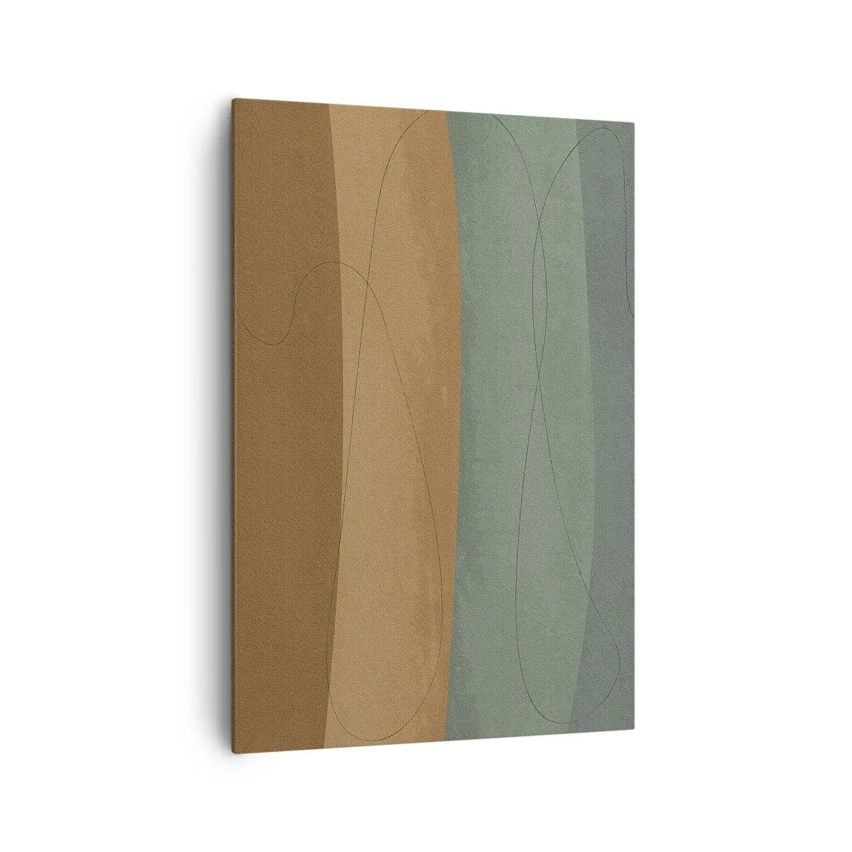 Obraz na płótnie - Abstrakcyjna kompozycja w naturalnych odcieniach ziemi - 70x100cm - Kompozycja horyzontalna - Nowoczesna dekoracja ścienna do salonu i sypialni ARTTOR