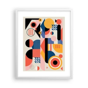 Plakat w białej ramie - Kompozycja: pobaw się - 40x50 cm