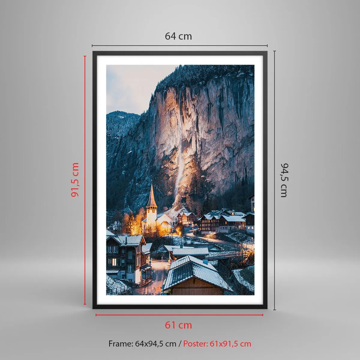 Plakat w czarnej ramie - Świetlisty duch zimy - 61x91 cm