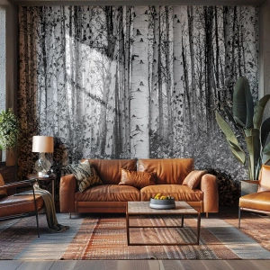 Fototapeta Samoprzylepna Deluxe Sticker - Brzozowa kolumnada - Las, Brzoza, Natura - 100x70 cm