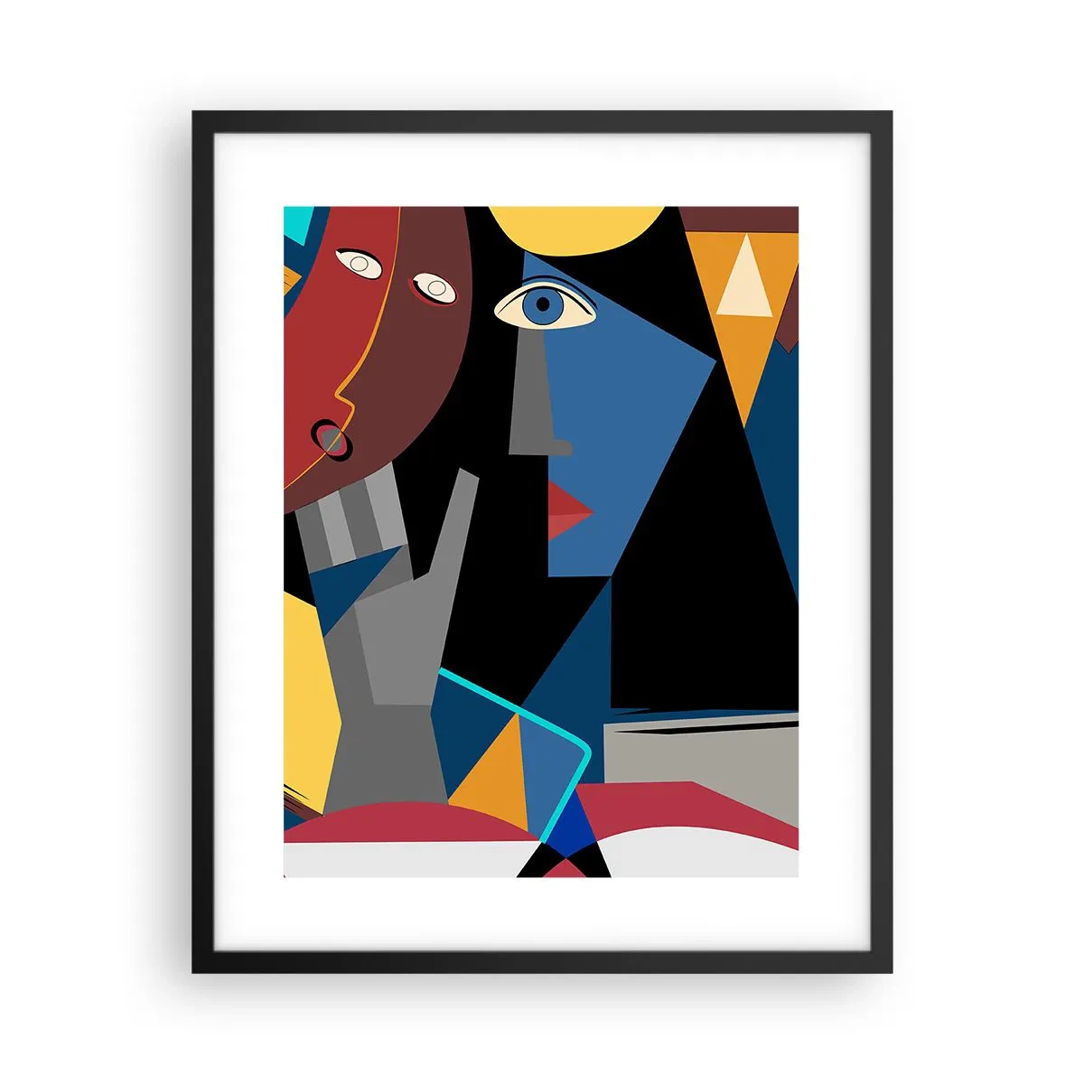 Plakat w czarnej ramie - Rozmowa kubistów - 40x50 cm
