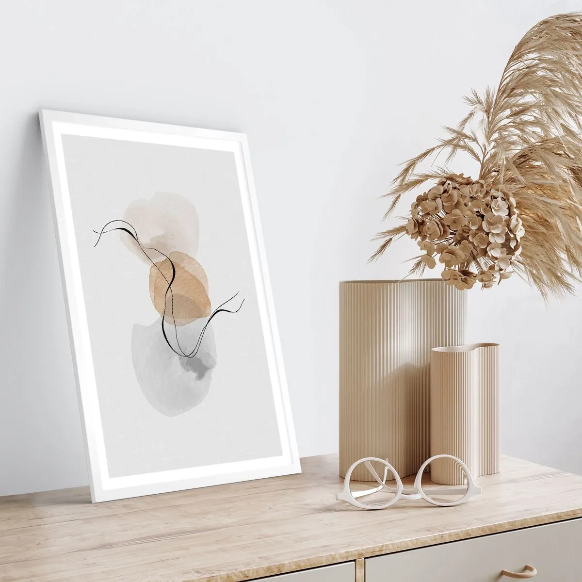 Plakat w białej ramie - Powietrzne paciorki - 70x100 cm