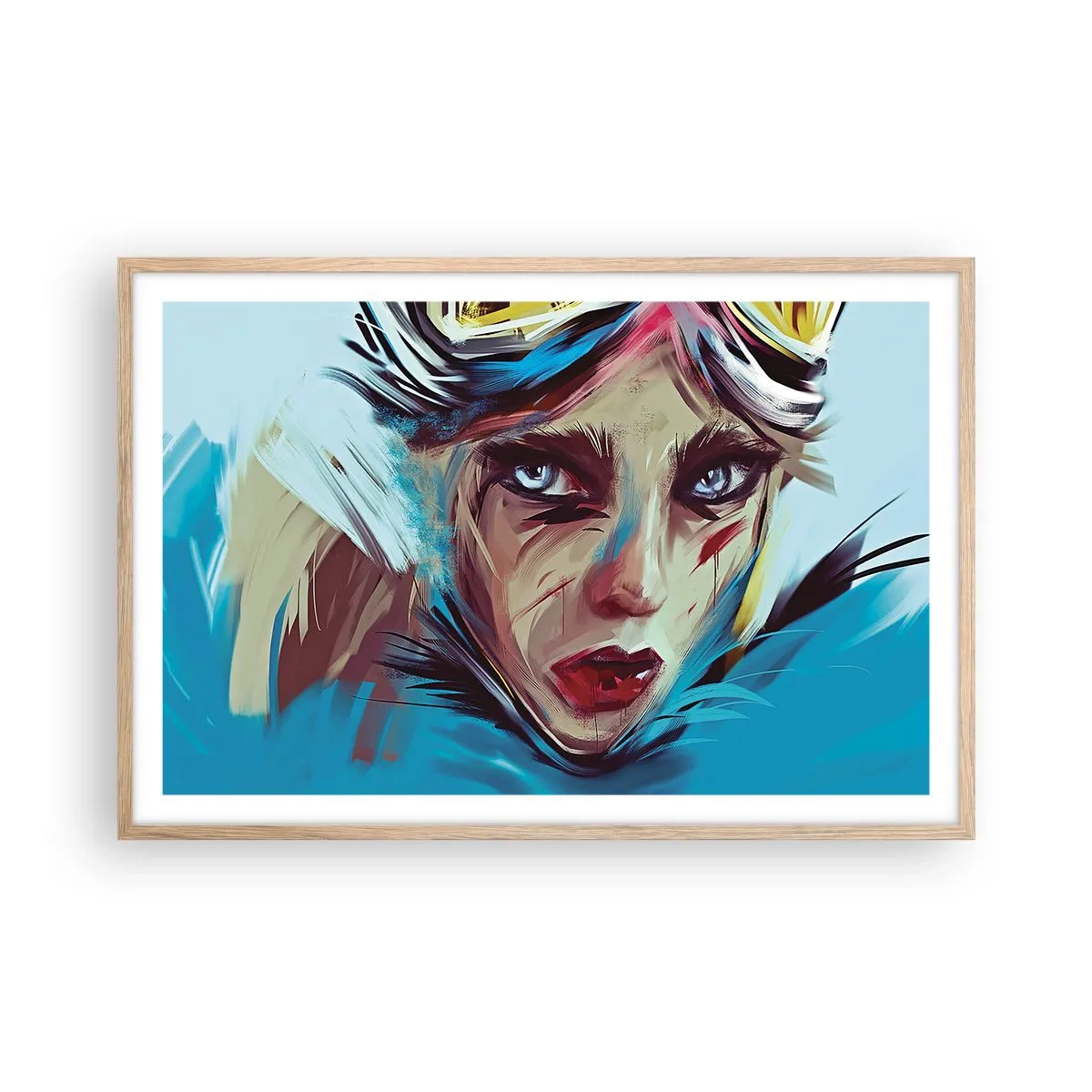 Plakat w ramie jasny dąb - Wojowniczka szos - 91x61 cm