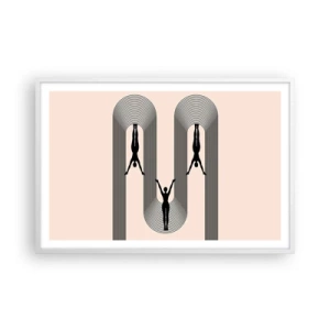 Plakat w białej ramie - Do góry nogami - 91x61 cm