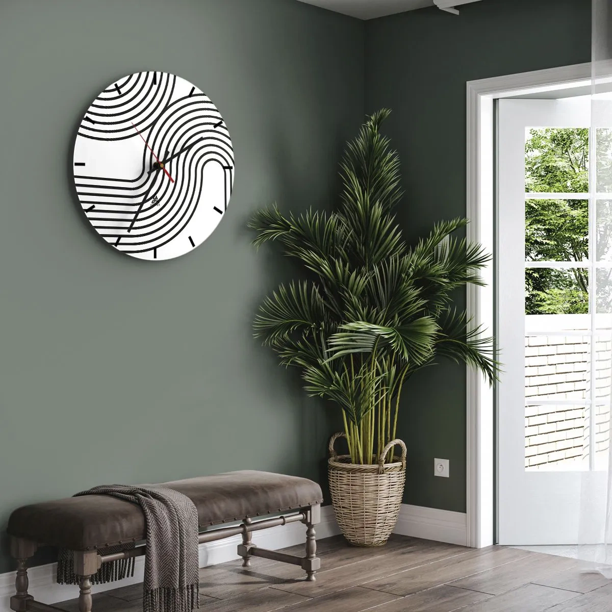 Zegar ścienny - Na zakręcie - 30x30 cm