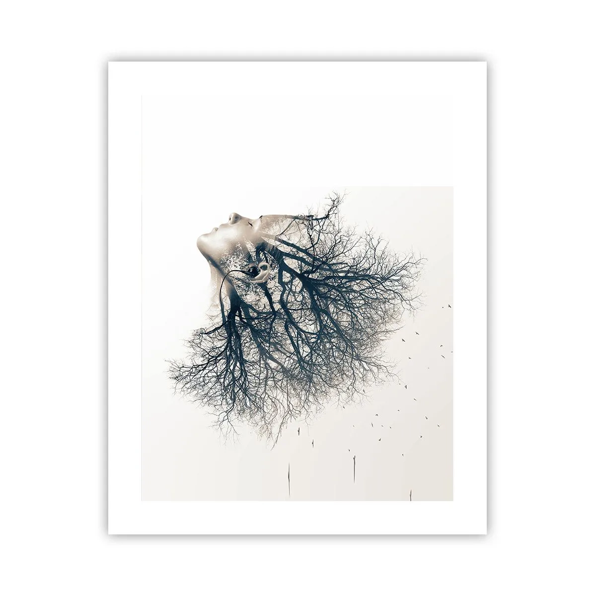 Plakat - Zasłuchana w szept drzewa - 40x50 cm