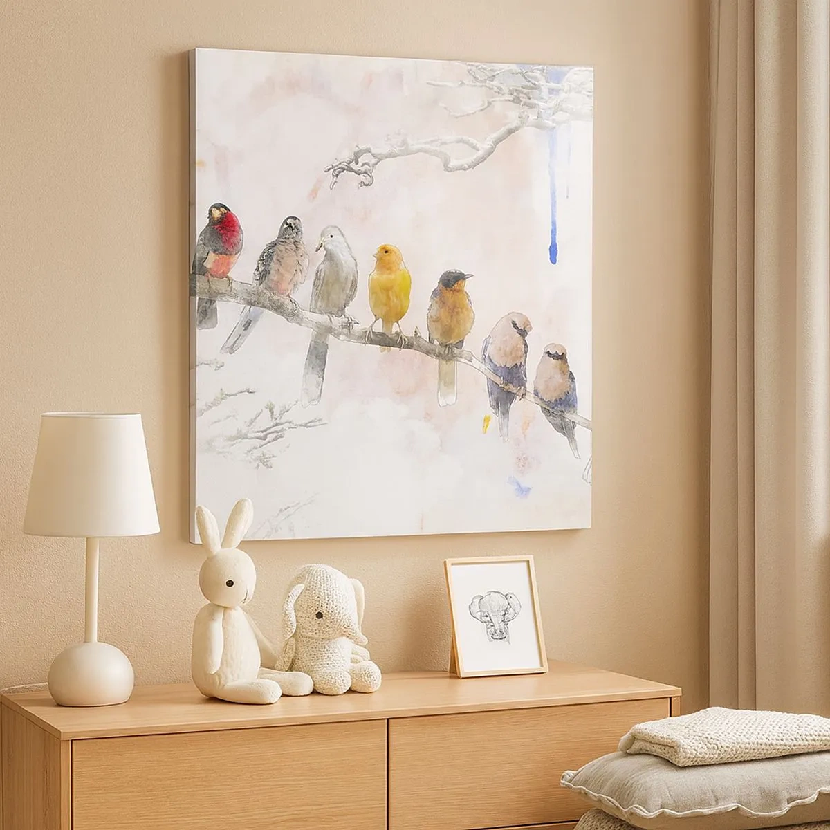 Obraz na płótnie - Skrzydlate spotkanie - 30x30 cm