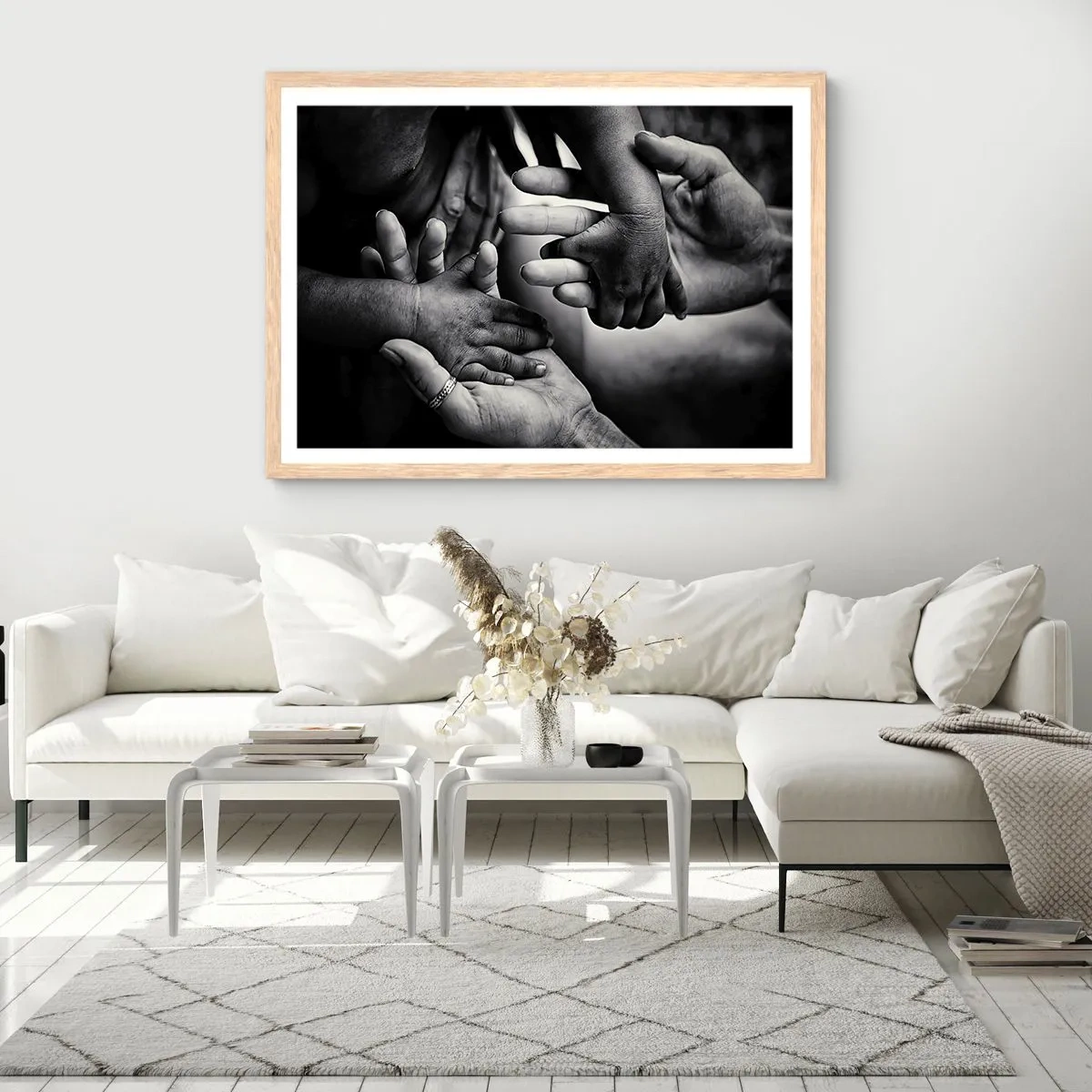 Plakat w ramie jasny dąb - Być człowiekiem - 50x40 cm