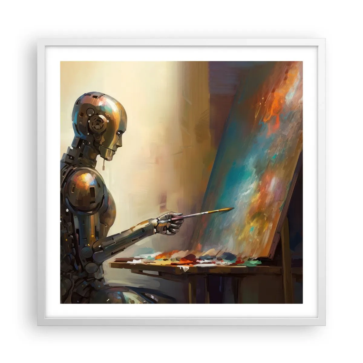 Plakat w białej ramie - Sztuka przyszłości - 60x60 cm