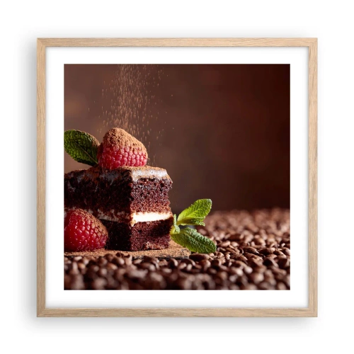 Plakat w ramie jasny dąb - Życie jest słodkie - 50x50 cm