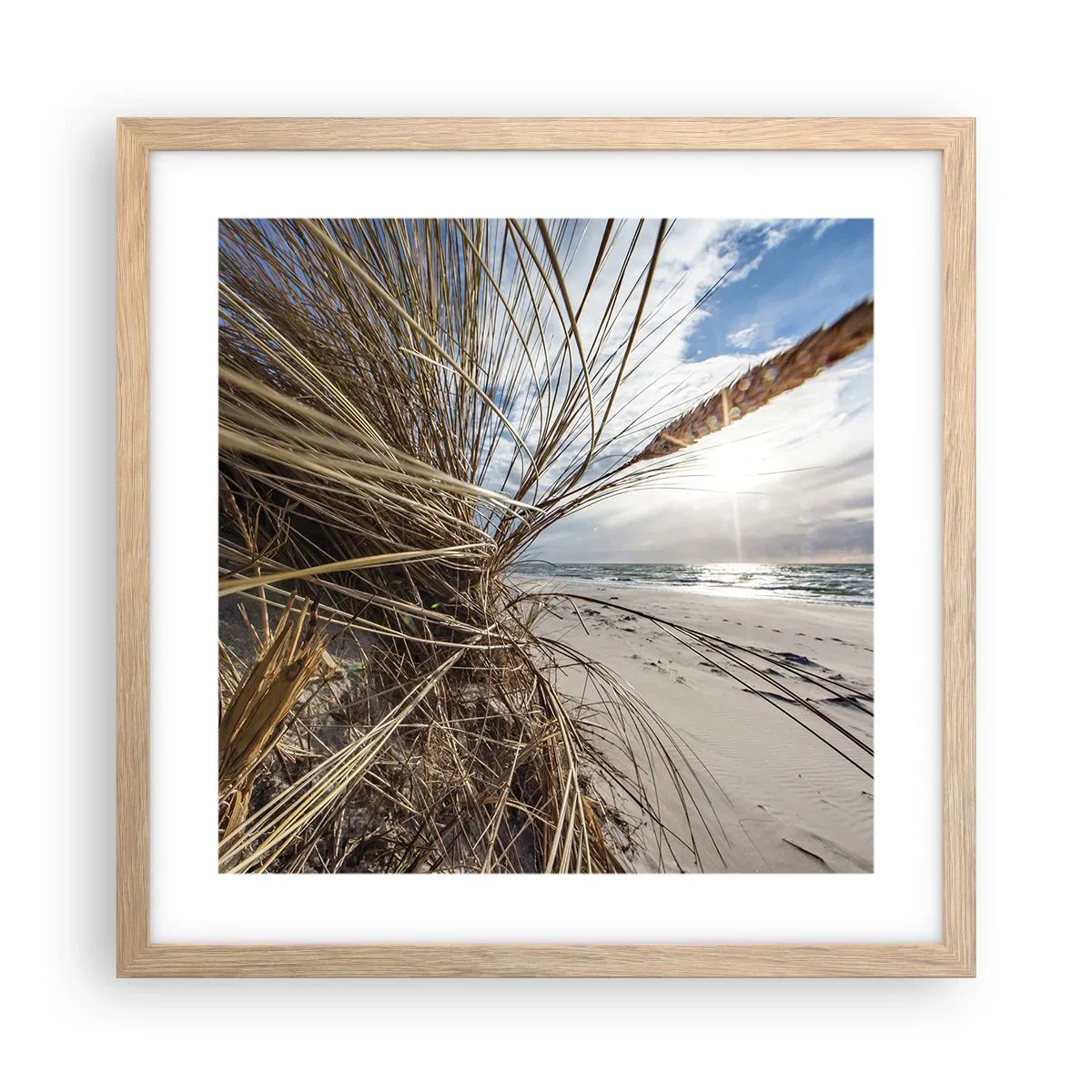 Plakat w ramie jasny dąb - Spotkanie żywiołów - 40x40 cm