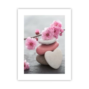 Plakat - Błogość z kwiatem wiśni - 30x40 cm