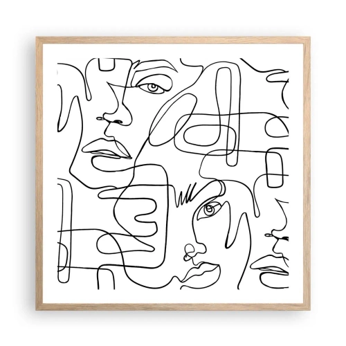 Plakat w ramie jasny dąb - W splątanych emocjach - 60x60 cm