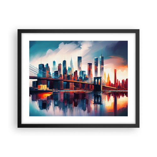 Plakat w czarnej ramie - Zjawiskowy Nowy Jork - 50x40 cm