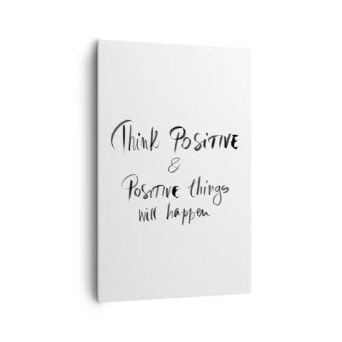 Obraz na płótnie - Inspirujący napis w czerni na białym tle - 80x120cm - Jak żyć? - Nowoczesna dekoracja ścienna do salonu i sypialni ARTTOR