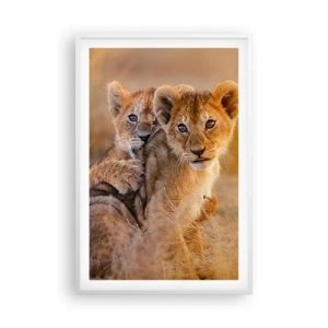 Plakat w białej ramie - Nie przeszkadzać! Bawimy się - 61x91 cm