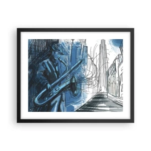 Plakat w czarnej ramie - Miejska rapsodia - 50x40 cm