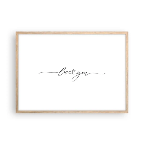 Plakat w ramie jasny dąb - Czarno na białym - 70x50 cm