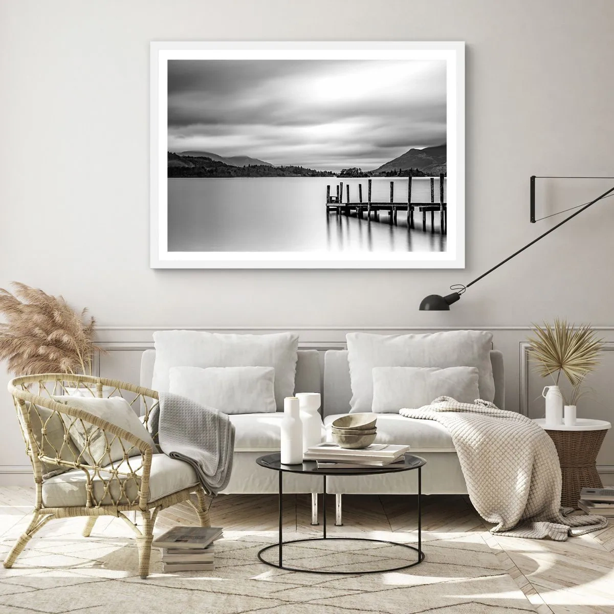 Plakat w białej ramie - Łagodność i siła - 100x70 cm