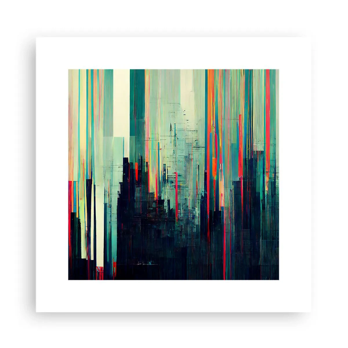 Plakat - Futurystyczne miasto - 30x30 cm