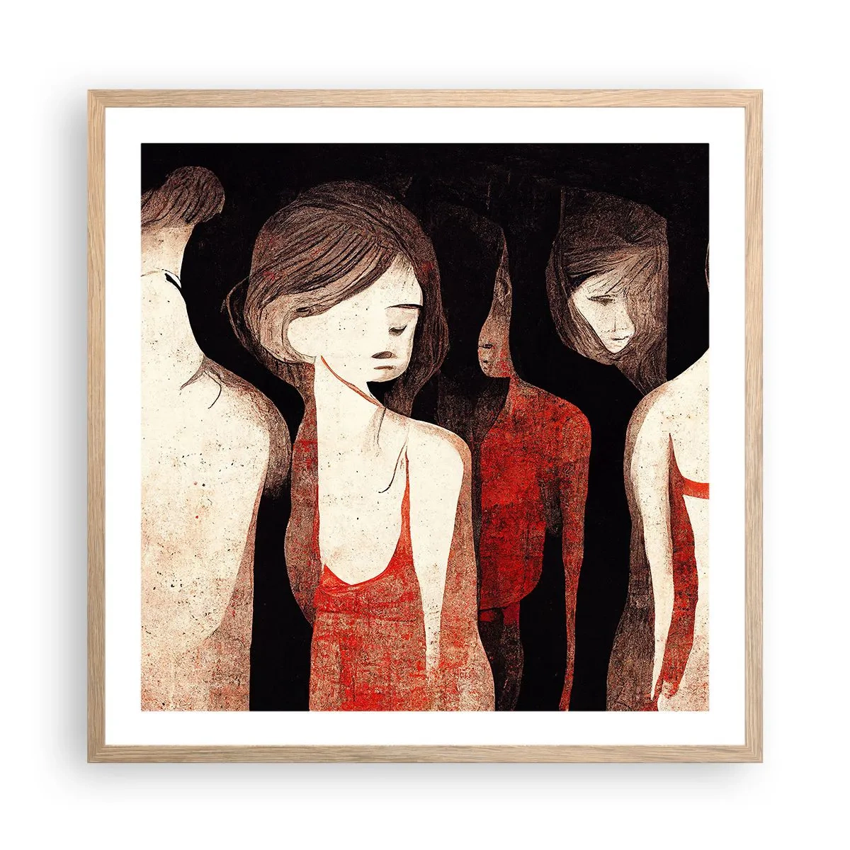 Plakat w ramie jasny dąb - Madonny z ciemności - 60x60 cm