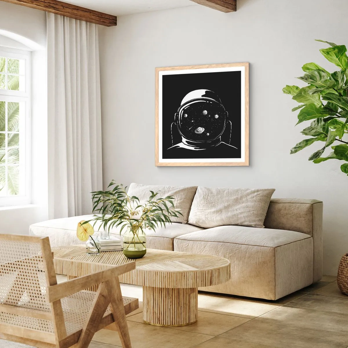 Plakat w ramie jasny dąb - Niezły widok - 40x40 cm