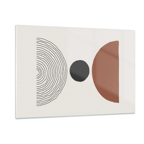 Obraz na szkle - Abstrakcyjne formy geometryczne na jasnym tle - 120x80cm - W centrum uwagi - Nowoczesna dekoracja ścienna do salonu, kuchni i sypialni ARTTOR