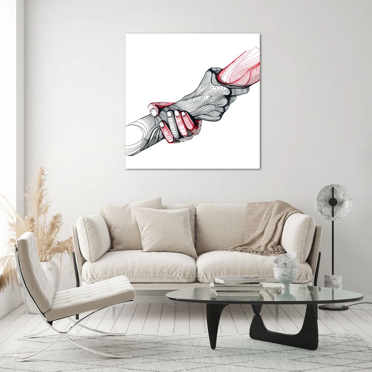 Obraz na szkle - Jesteś w dobrych rękach - 70x70 cm