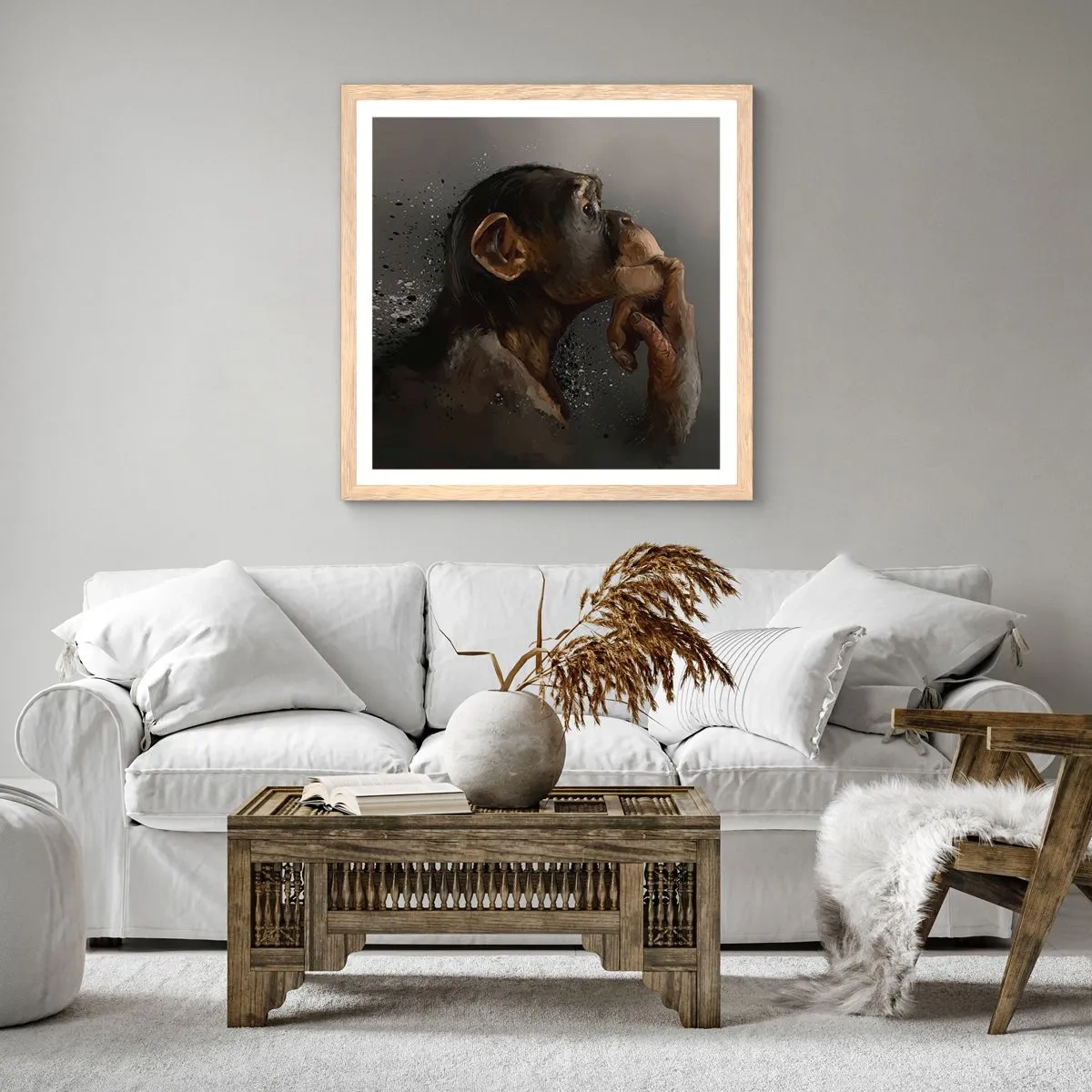 Plakat w ramie jasny dąb - Z pewnością myśliciel - 40x40 cm