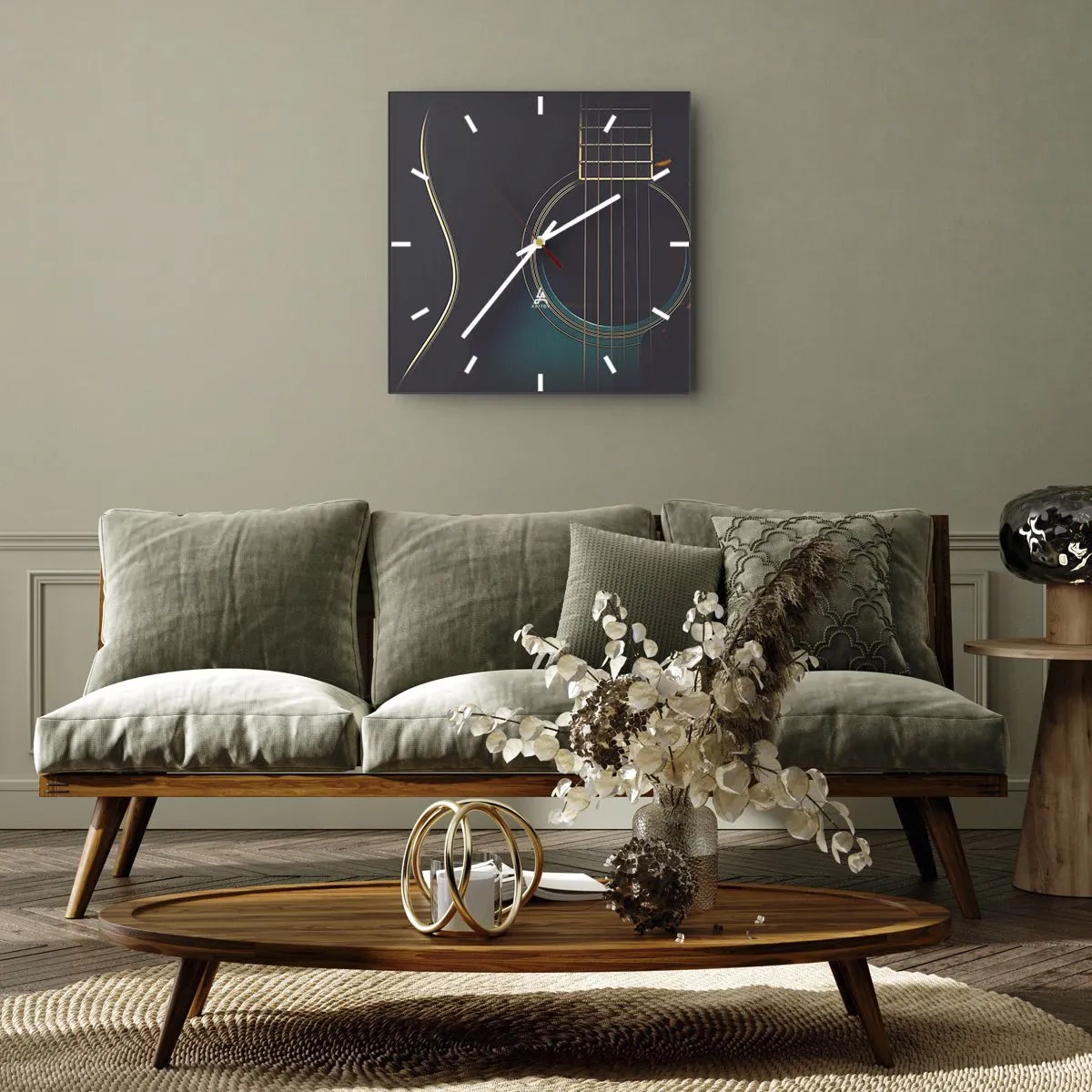 Zegar ścienny - Chwila zanim zabrzmi - 40x40 cm
