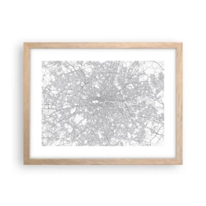 Plakat w ramie jasny dąb - Mapa londyńskiego labiryntu - 40x30 cm