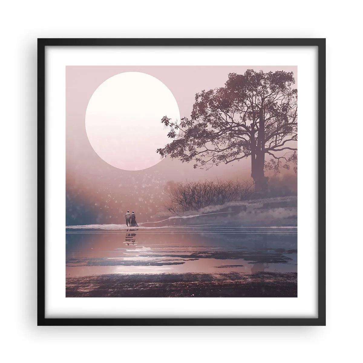 Plakat w czarnej ramie - Nocne dziwy - 50x50 cm