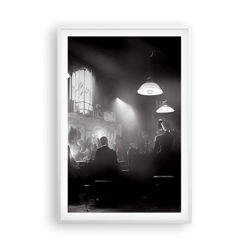 Plakat w białej ramie - W jazzowym klimacie - 61x91 cm