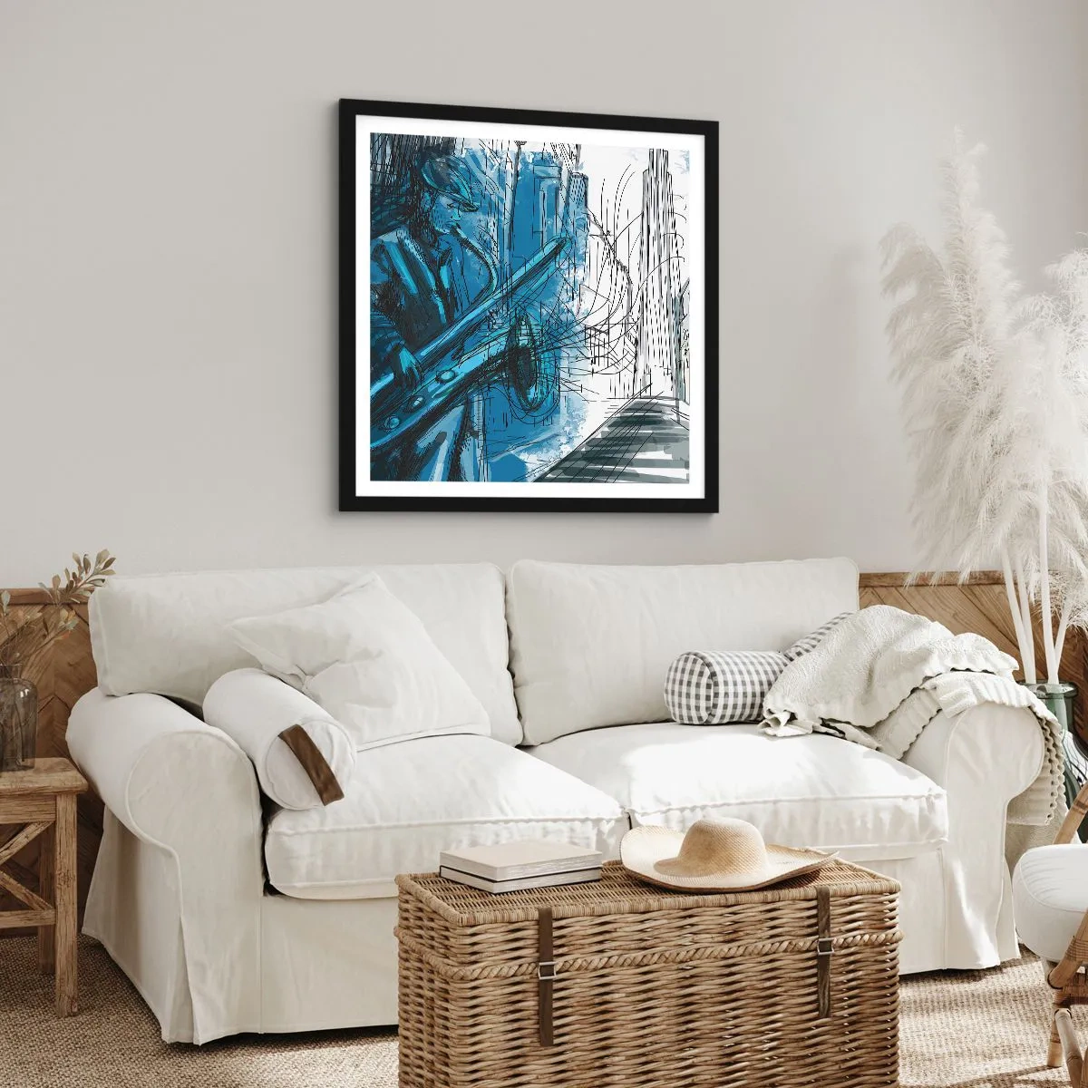 Plakat w czarnej ramie - Miejska rapsodia - 60x60 cm