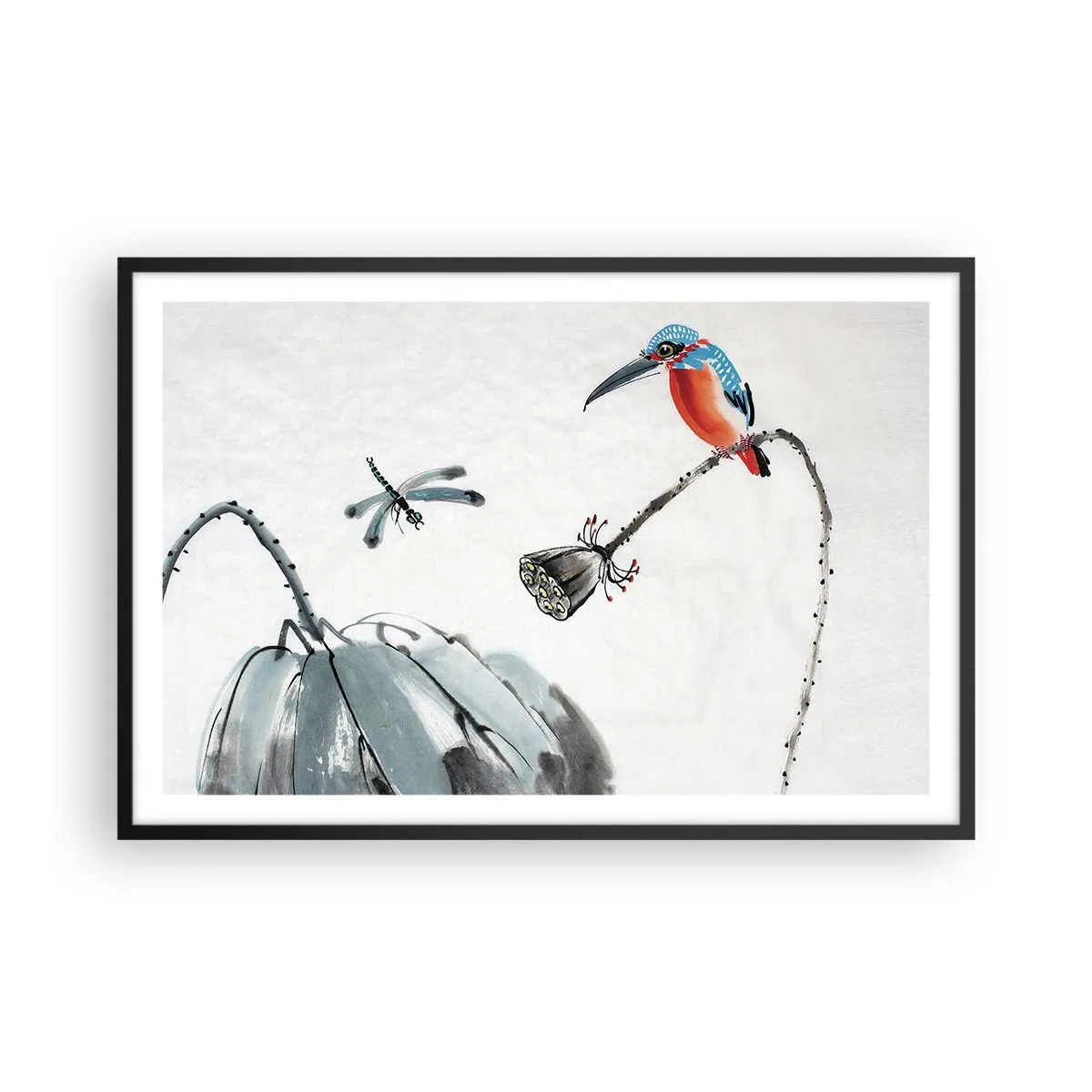Plakat w czarnej ramie - Życie łąki - 91x61 cm
