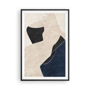 Plakat w czarnej ramie - Kompozycja abstrakcyjna – kontrast barw - 61x91 cm