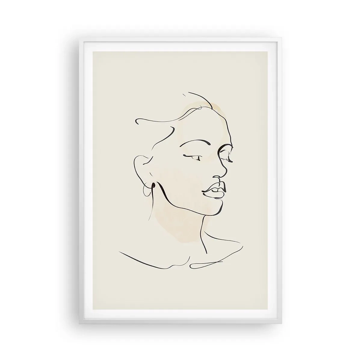 Plakat w białej ramie - Pewną kreską - 70x100 cm